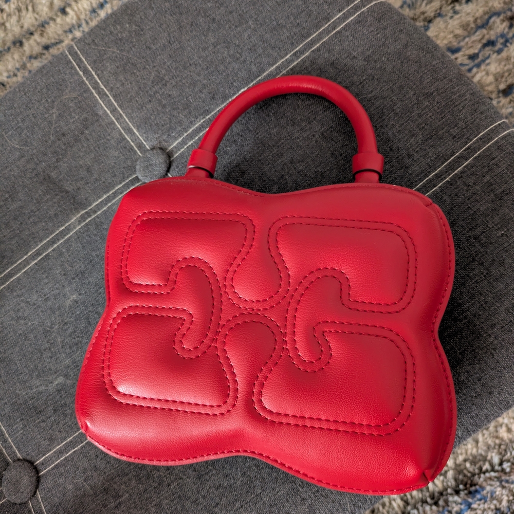 Ganni Red Small Butterfly Top Handle